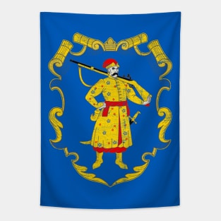 Ukrainian Cossack // Vintage-Style Emblem Design Tapestry