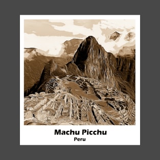 South America Machu Picchu Peru T-Shirt Sephia T-Shirt