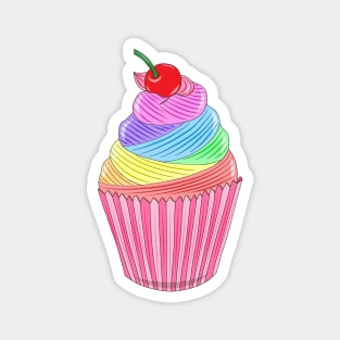 Rainbow cupcake Magnet