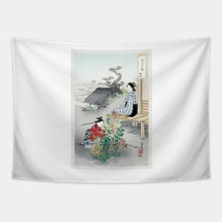 Caring for the Chrysanthemums by Ogata Gekko Tapestry