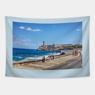 Morro Castle And Havana Bay Lighthouse Tapestry