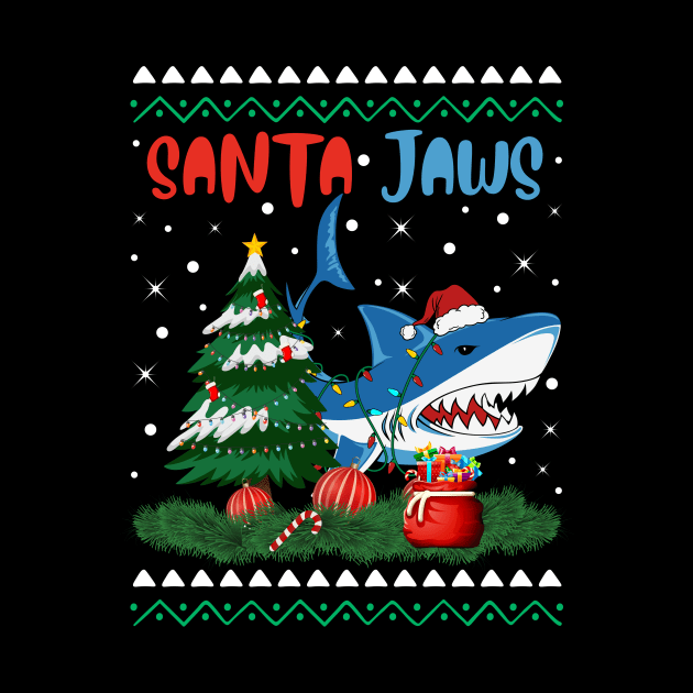 Santa Jaws Christmas Shark Tree Kids Boys Girls by nvqdesigns