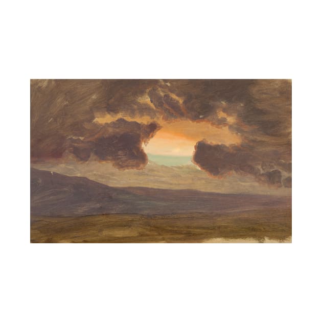 Sunset Over Bare Hills by Frederic Edwin Church by Classic Art Stall