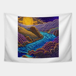 Retro Dramatic Dreamscapes Tapestry