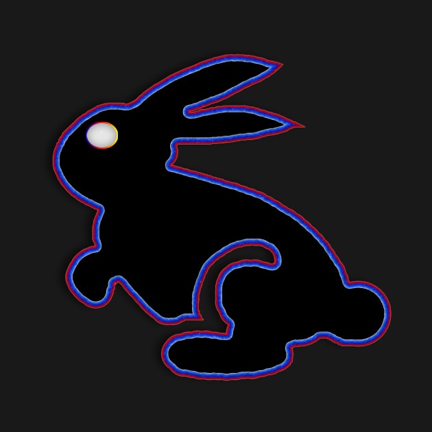 Neon Black Rabbit of the Future With the shows name title by RabbitPunched