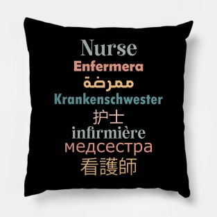 Nurse In All Languages Funny Registered Nurse Saying Pillow
