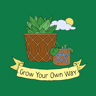 Grow Your Own Way, Succulent Illustration T-Shirt