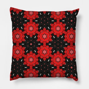 Red and Black Vintage Spanish Tile Pillow