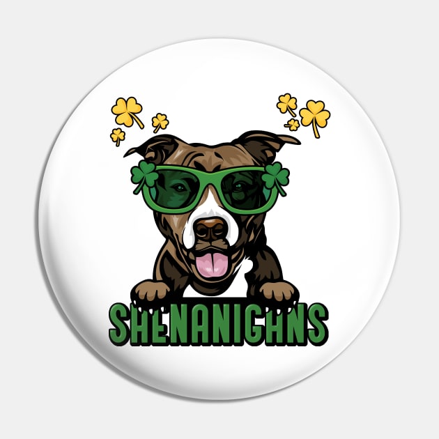 Shenanigans Cute Pitbull Dog Owner St Patricks Day Pin by Way Down South