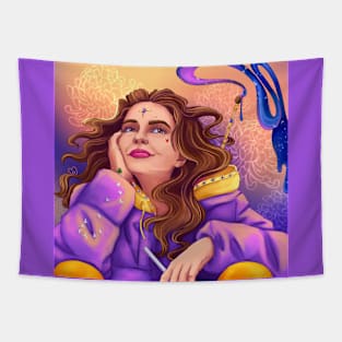 Dreamer Artist girl. Illustrator. Painter Tapestry