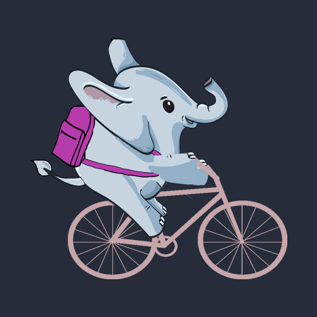 Elephant Back To School Bike Funny by MAGIDMIDOU89