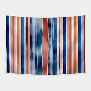 Red, White, and Blue Patriotic Watercolor Paint Stripes - a modern art way to wear the colors of the United States of America ... the good ol' USA. Show your American Pride! Tapestry