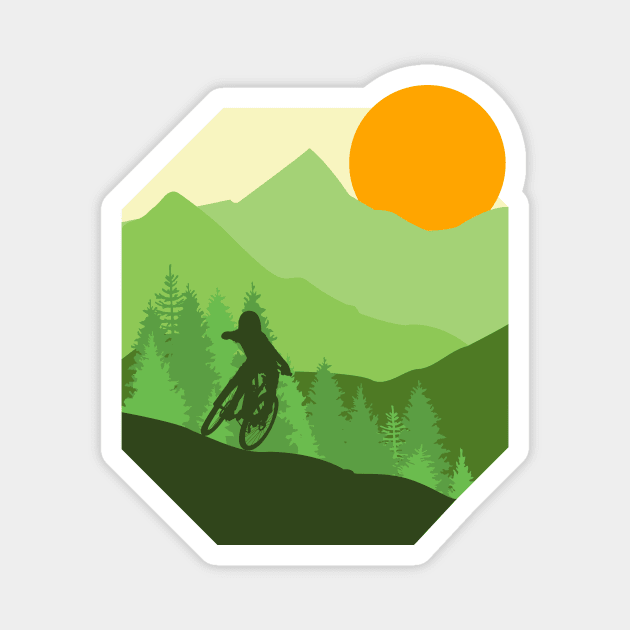 Adventure Ride Mountain Biking MTB biker Magnet by ChrisWilson