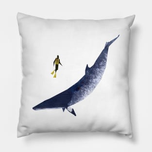 Whale & Diver Pillow