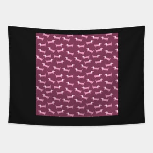 Pinky dachshunds pattern Tapestry