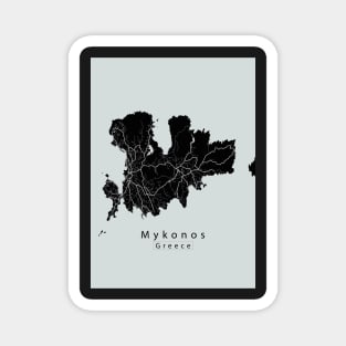 Mykonos Greece Island Map dark Magnet