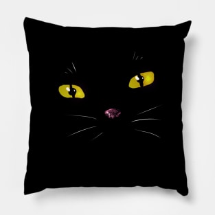 Cat Eyes Yellow Pillow