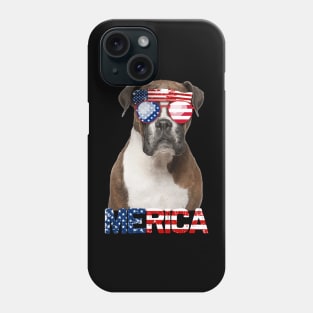 Merica Boxer Dog American Flag 4Th Of July Phone Case
