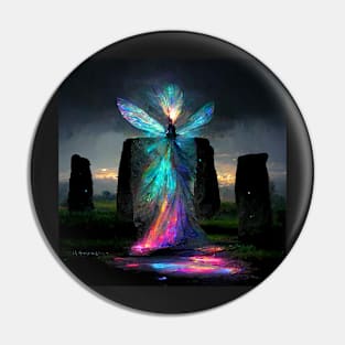 Iridescent energy fairy amongst ancient standing stones Pin