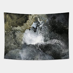 Abstract art in black, grey and gold Tapestry