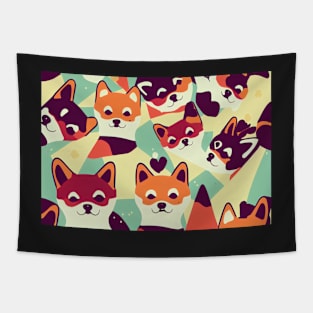 Pattern of Kawaii Shiba Inu Tapestry