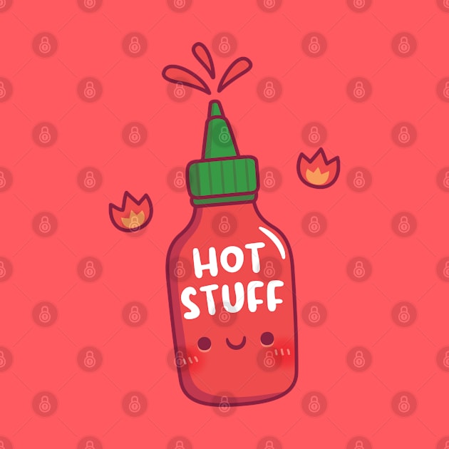 Cute Hot Stuff Spicy Chili Sauce Bottle by rustydoodle