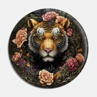 Floral tiger Pin