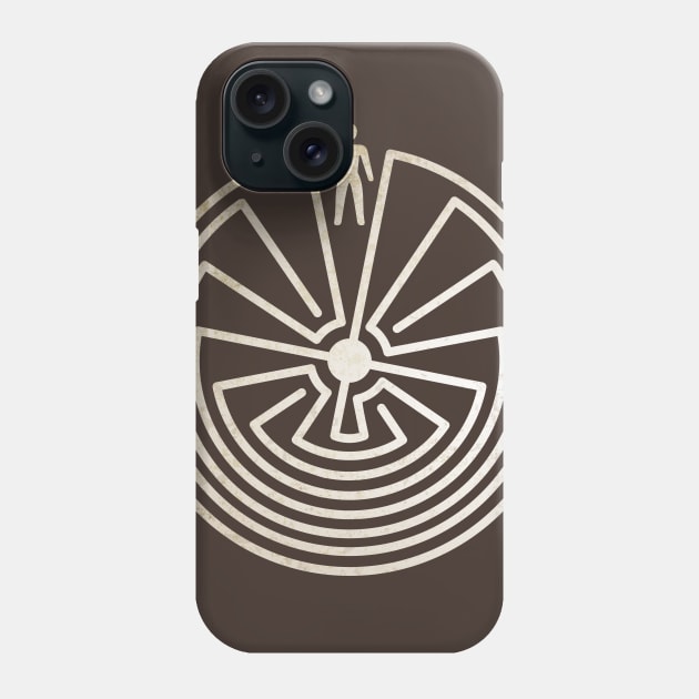 Native American Symbol - Man In The Maze - Vintage Phone Case by EDDArt