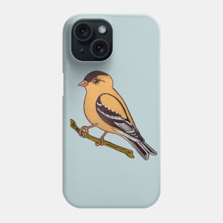 American Goldfinch Yellow Bird on Branch Phone Case