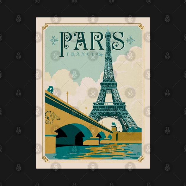 Paris France Eiffel Tower on Seine River Art Print by posterbobs