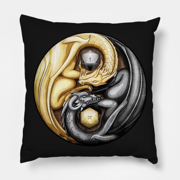 Balanced Dragons D20 Pillow by MaratusFunk