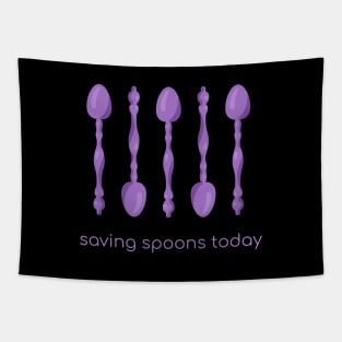 Saving Spoons Today (Purple) Tapestry