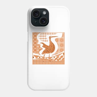 egret bird in talavera nest in mexican pattern art ecopop Phone Case