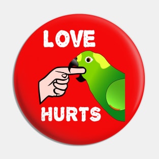 Love Hurts Yellow Naped Amazon Parrot Biting Pin