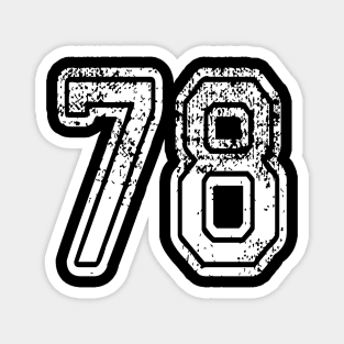 Number 78 Grungy in white Magnet