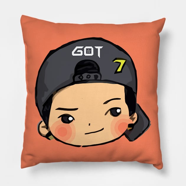 got7 hat  personel boyband Pillow by fooballmayfield