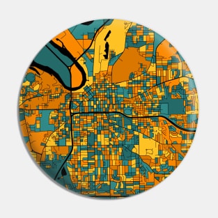 Montgomery Map Pattern in Orange & Teal Pin