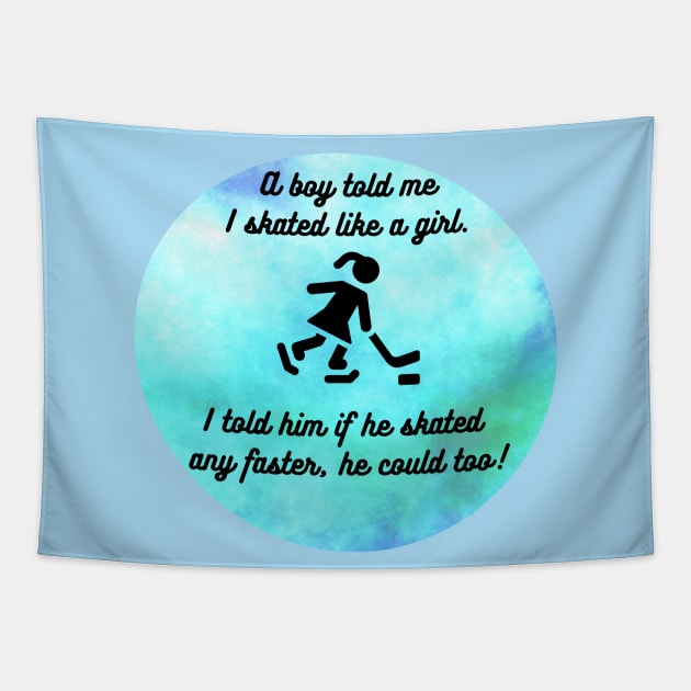 Hockey Girl Tapestry by LiaIsabellaArt