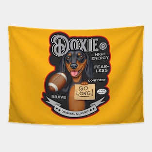 Cute Funny Doxie Dachshund Holding Dog Football Tapestry