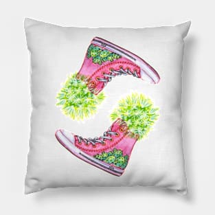 cacti in sneakers Pillow