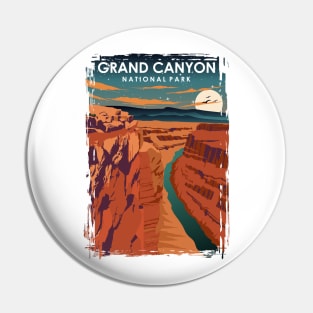 Grand Canyon National Park at Night Vintage Minimal retro Travel Poster Pin