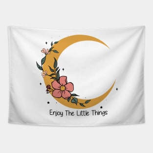 Enjoy the Little Things, Positivity Quote, Boho Vibes Tapestry