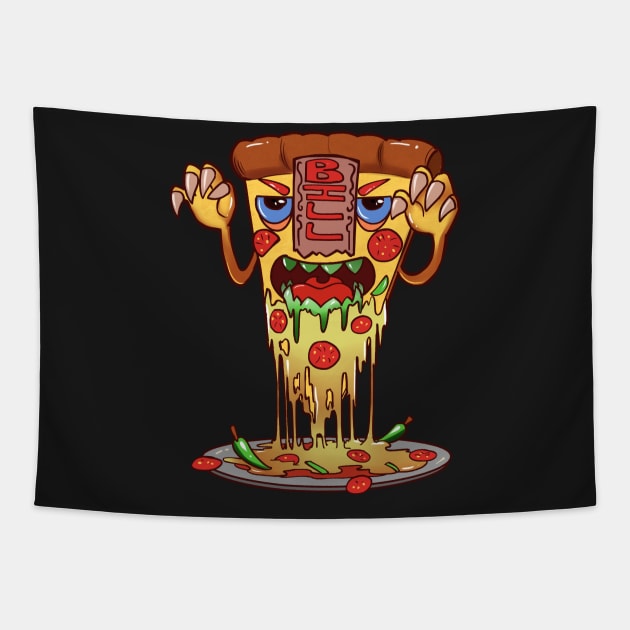 Billy The Bitey Pizza Tapestry by chomm13