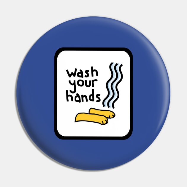 Framed Wash Your Hands Funny Quotes Design Pin by ellenhenryart