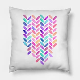 Rainbow Herringbone Watercolor Oblongs Pillow