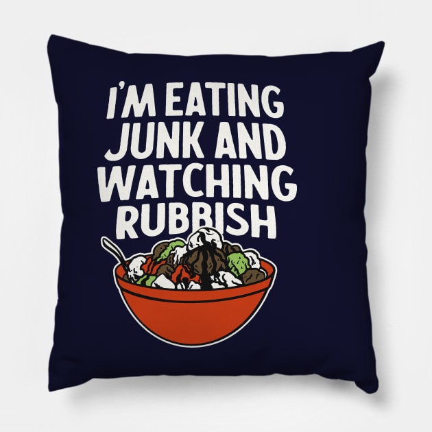 Eating Junk and Watching Rubbish - Home Alone Quote Pillow by sombreroinc