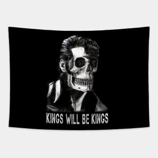 Kings will be Kings Halloween Skull Tapestry