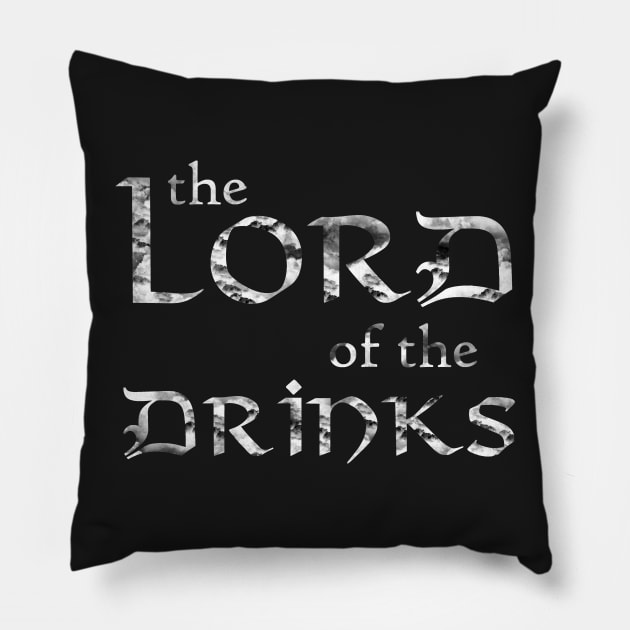 Lord of the Drinks Grunge Pillow by Shweta.Designs