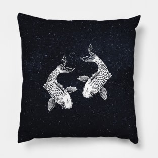 Japanese Koi Fish Carp in Space Galaxy Pillow