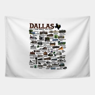 Dallas Texas Map Tapestry